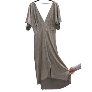 ASTR The Label  Party V-neck Sparkly Golden Dress M